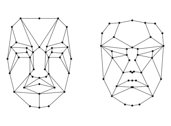 Reconocimiento facial rejilla de escaneo — Archivo Imágenes Vectoriales