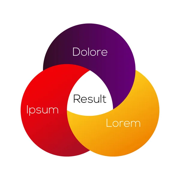 Infografis diagram venn  . Stok Vektor