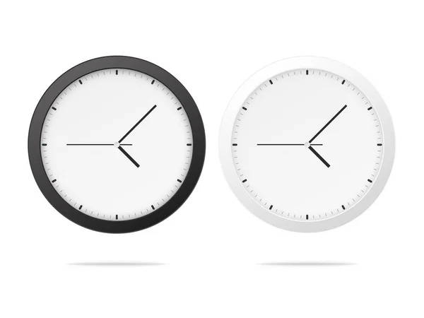 Reloj de oficina de pared blanco y negro  . — Vector de stock