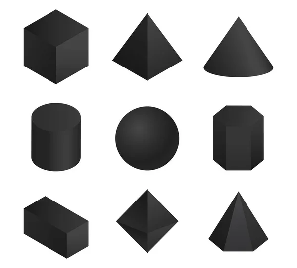 Conjunto de formas geométricas 3D — Vetor de Stock