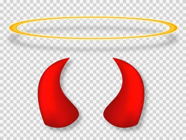 Halo melek halka ve iblis boynuzları