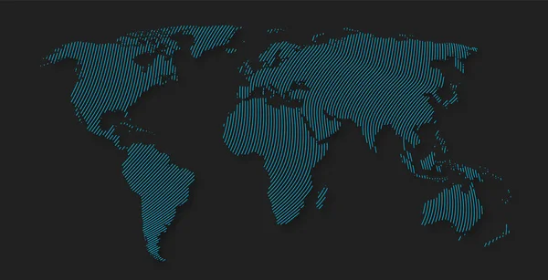 Stripe carte du monde modèle de ligne abstrait  . — Image vectorielle
