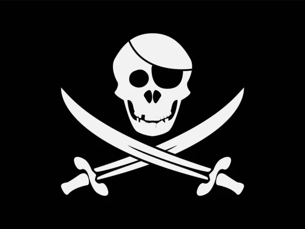 Jolly roger pirata bandera negra  . — Vector de stock