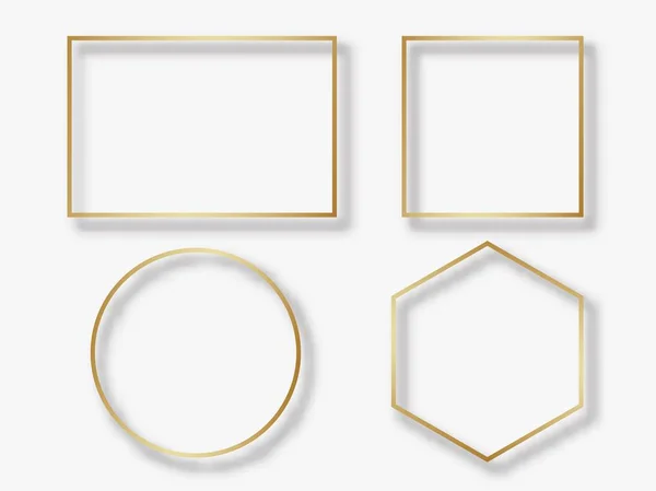 Círculo dourado e quadro quadrado — Vetor de Stock