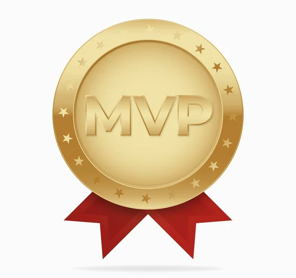 Mvp Goldmedaillen-Vektor. — Stockvektor