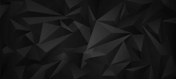 Noir sombre 3d bas fond poly géométrique  . — Image vectorielle