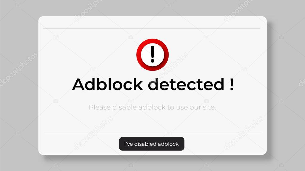 Stop adblock website window. 