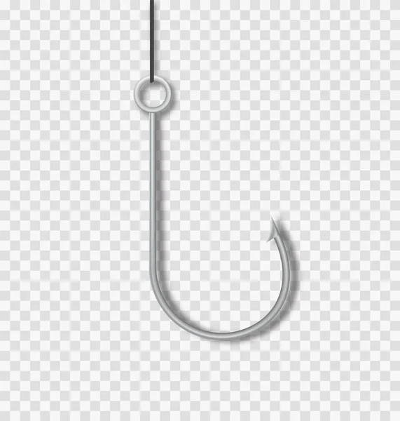 Vector fishing hook . Isolated fishhook. — Stock Vector