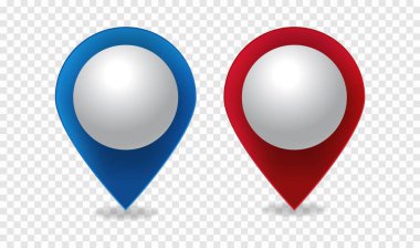 Vektör harita işaretçisi kırmızı ve mavi