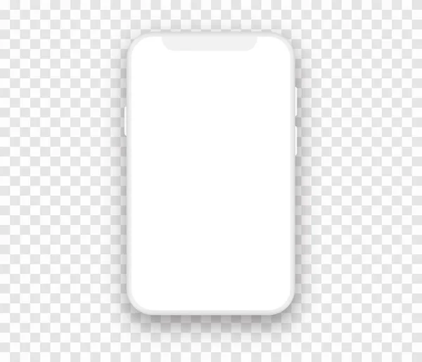 Mockup de telefone celular branco . — Vetor de Stock