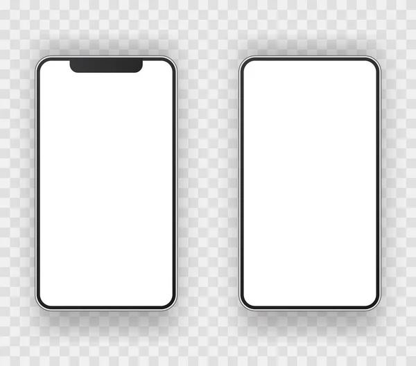 Mobile phone mockup . Blank white smartphone template — Stock Vector