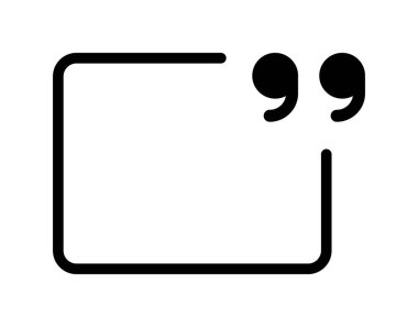 Beyaz arkaplanda tırnak işaretleri olan minimalist alıntı çerçevesi.
