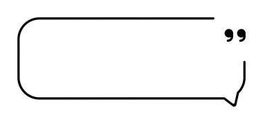 Asgari tasarım tırnak işaretli boş konuşma balonu.