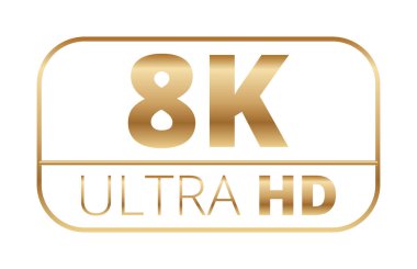 Yüksek çözünürlüklü 8k ultra HD altın logosu.
