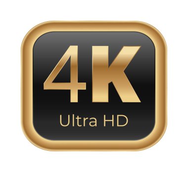 Yüksek çözünürlüklü görüntü için 4k ultra hd altın simge.