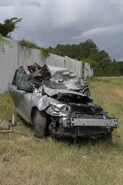 Kierowca Stracił Kontrolę Nad Samochodem Dużą Prędkością Zakończył Życie Głowę — Zdjęcie stockowe