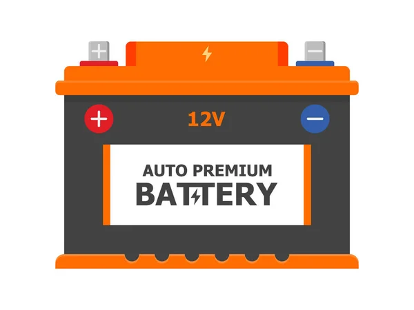 Icono Batería Coche Aislado Sobre Fondo Blanco Energía Del Acumulador — Vector de stock