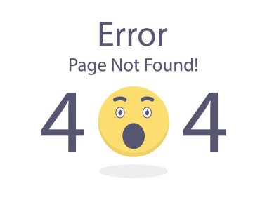 404 hata sayfası wow beyaz arka plan vektör izole Emoji bulunamadı