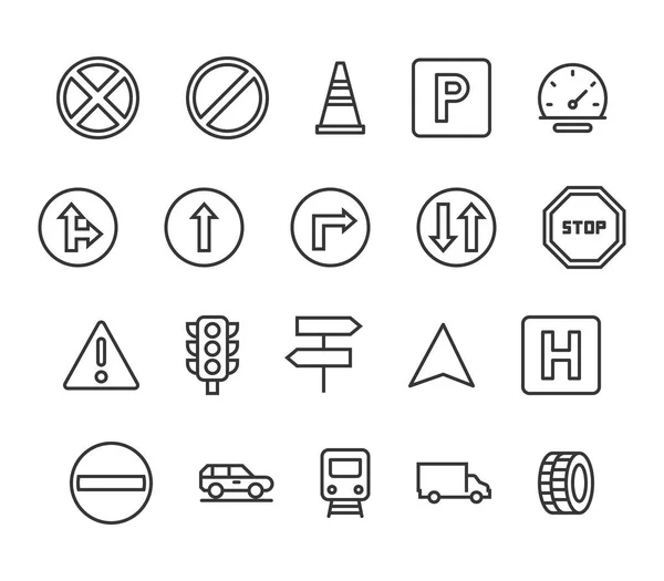Simple Set Car Features Related Vector Line Icons Contains Icons — Stock Vector