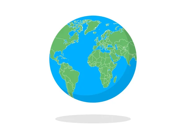 Earth Globes Isolated White Background Flat Planet Earth Icon Vector — Stock Vector