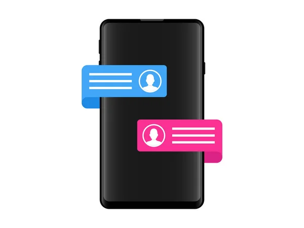 Telefone Móvel Notificação Mensagem Chat Ilustração Vector Icon — Vetor de Stock