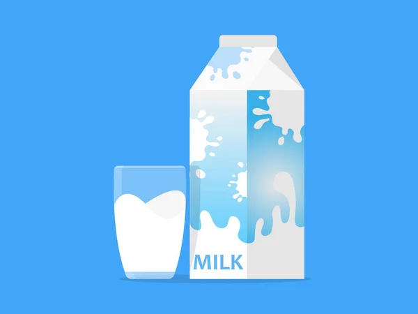 Milchbox Und Glas Icon Vektor — Stockvektor