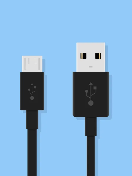 Mikro Usb Kablosunu Arka Plan Vektör Simgesi — Stok Vektör