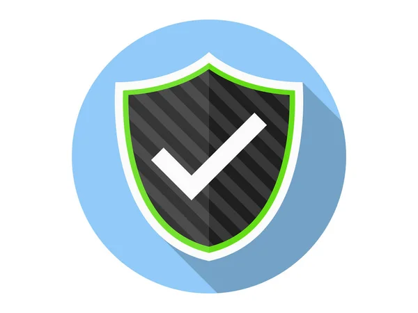 Escudo Com Verificação Mark Icon Seguro Ilustração Vector —  Vetores de Stock