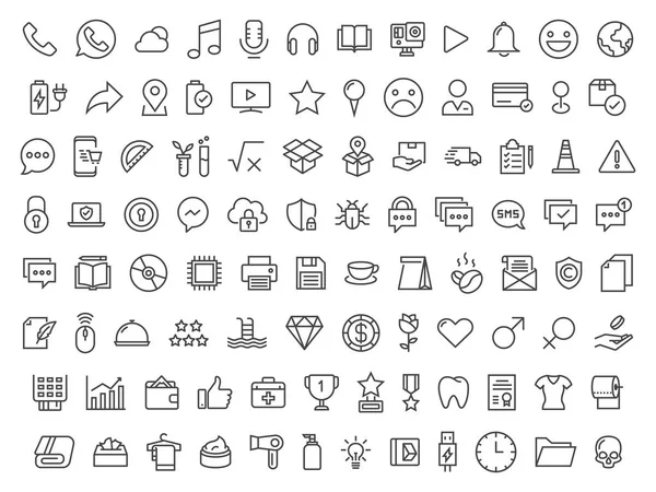 100 Icono Universal 48X48 Pixel Perfect Editable Stroke — Vector de stock