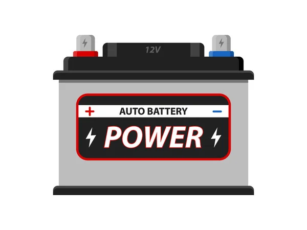 Voiture Icône Batterie Isolé Sur Fond Blanc Accumulateur Batterie Énergie — Image vectorielle