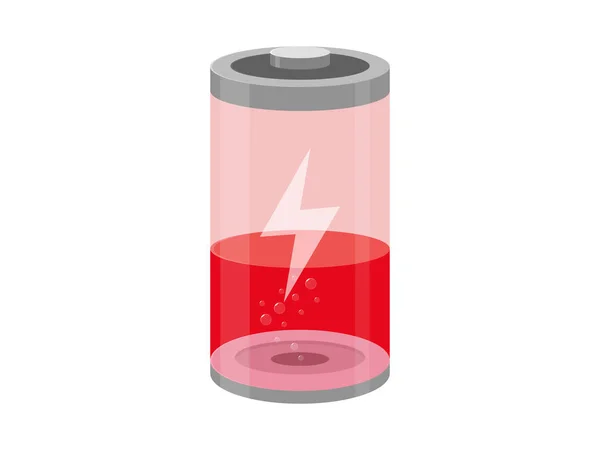 Batterij Rode Pictogram Vector Plat — Stockvector