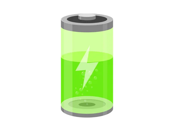 Batterij Groen Pictogram Vector Plat — Stockvector