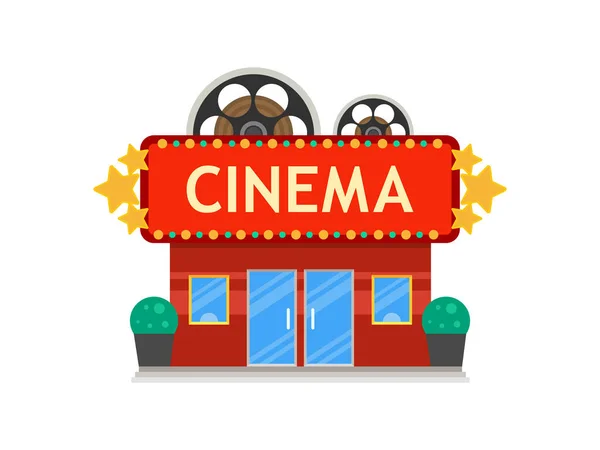 Edifício Cinema Vector Ícone — Vetor de Stock