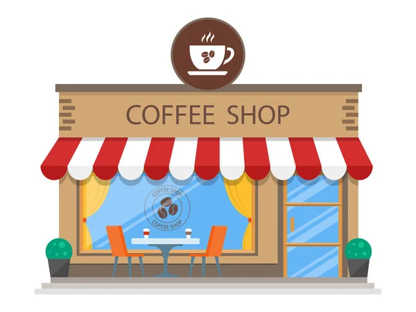 Construção Cafetaria Flat Icon Vector —  Vetores de Stock