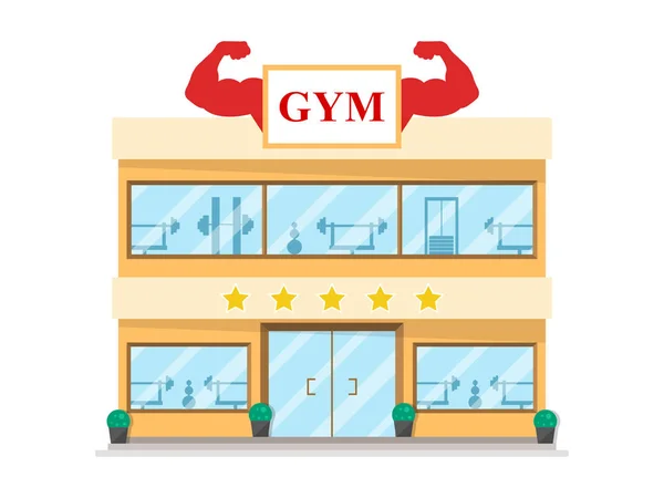 Gym Byggnad Illustration Vektor Illustration — Stock vektor