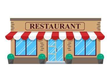 Restoran bina simgesini düz vektör