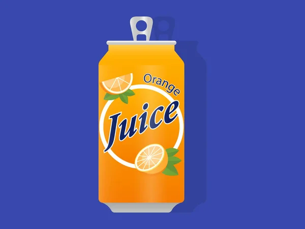 Jugo Naranja Bebida Lata — Archivo Imágenes Vectoriales