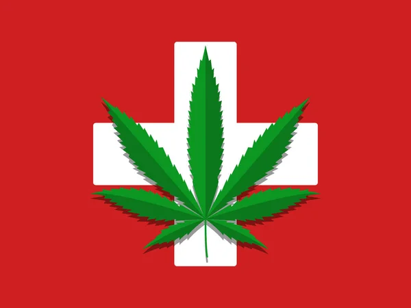 Plantilla Diseño Logotipo Cannabis Médico Elemento Vector Icono — Archivo Imágenes Vectoriales