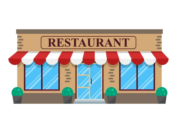 Restoran bina simgesini düz vektör