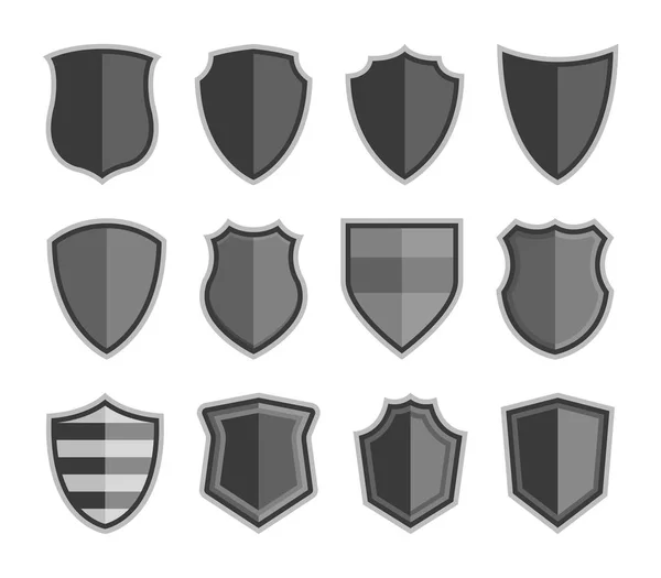 Set Shields Icon Vector — Stock Vector