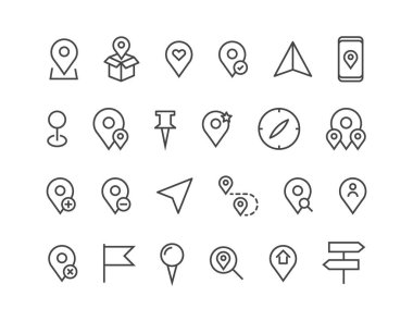 Mekanlar simgeler düzenlenebilir kontur ayarlayın. 48 x 48 piksel mükemmel.