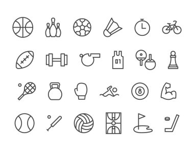 Spor simgeleri düzenlenebilir kontur ayarlayın. 48 x 48 piksel mükemmel.
