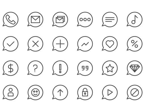 Set Bubble Message Related Vector Line Icons Contains Icons Conversation — Stock Vector