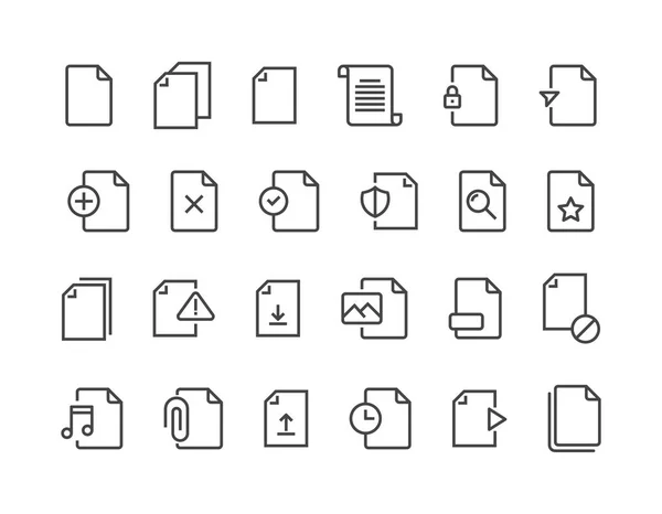 Eenvoudige Set Van Documentpictogrammen Vector Lijn Dergelijke Pictogrammen Als Bureaucratie — Stockvector