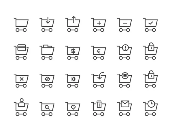 Set Simple Carrito Compra Related Vector Line Iconos Contiene Iconos — Vector de stock