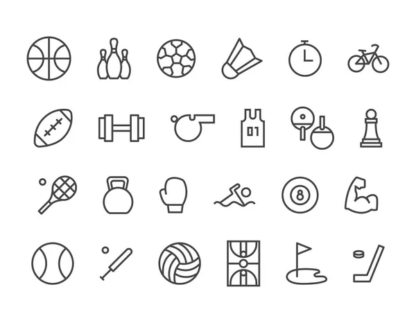 Set Sport Icons Editable Stroke 48X48 Pixel Perfect — Stock Vector