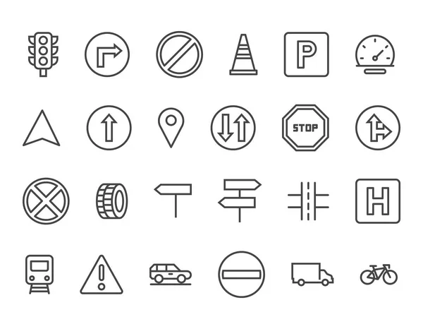 Simple Set Car Features Related Vector Line Icons Contains Icons — Stock Vector