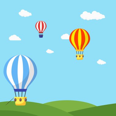 Sıcak hava balon illüstrasyon vektör simgesi