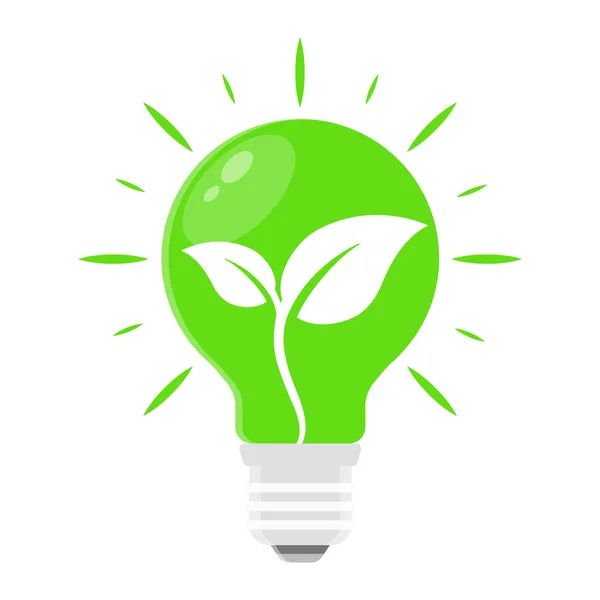 Groene Energie Van Eco Lamp Licht Illustratie Vector Icon — Stockvector