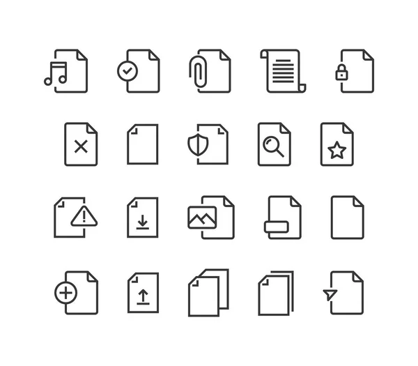 Simple Set Document Vector Line Icons Contains Icons Bureaucracy Batch — Stock Vector